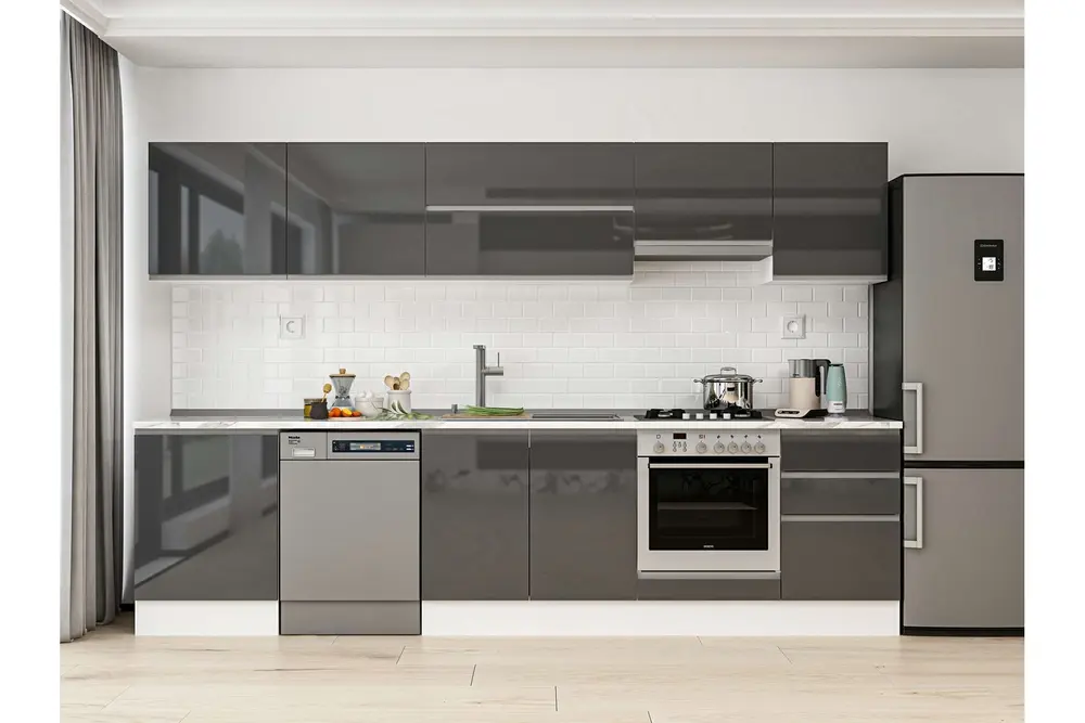 Alvinka 310X210 Cm Mutfak Dolabı, M E80S60S50 1 Antrasit Suntalam