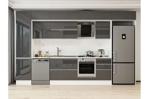 Alvinka 390X240 Cm Mutfak Dolabı, Mbb E90B50S50 2 Antrasit Suntalam