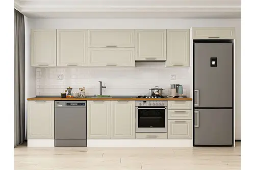 Alvinka 375X222 Cm Klasik Mebran Mutfak Dolabı, Mb E80S50S45 1 Mebran Kumtaşı Suntalam