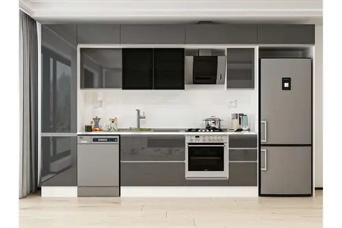 Alvinka 380X240 Cm Mutfak Dolabı, Mbb E90B50S40 3 Antrasit Suntalam