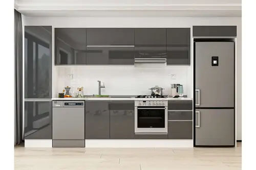 Alvinka 385X222 Cm Mutfak Dolabı, Mbb E90B50S45 1 Antrasit Suntalam