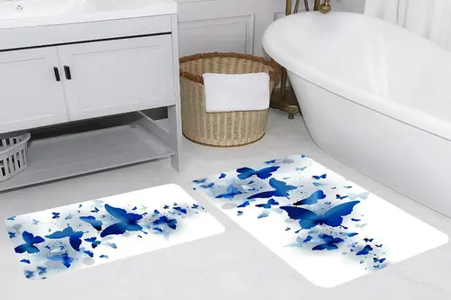 Rovigo Home Dijital Baskılı İkili Banyo Paspas Takımı, Rvg5267