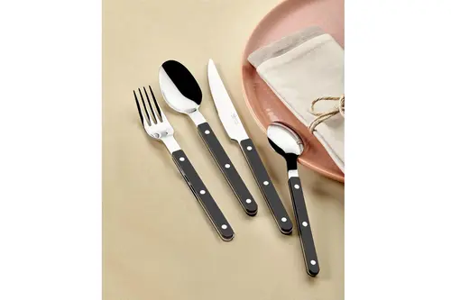 The Mia Comida Çatal Kaşık Bıçak Takımı Siyah 24 Parça
