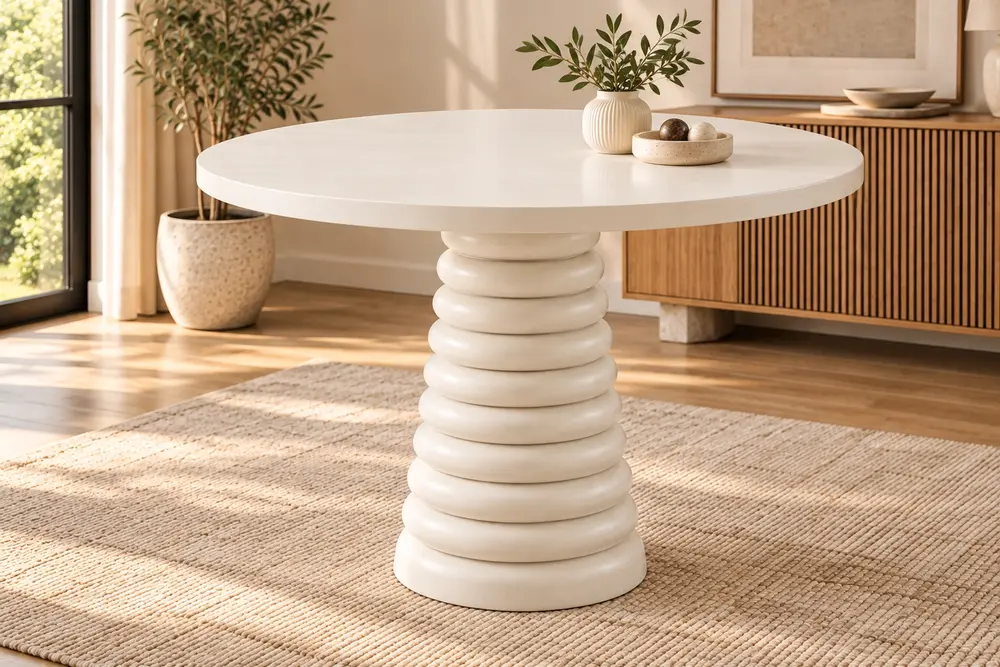 Class Konik Mutfak Masası, Beyaz, 120 Cm