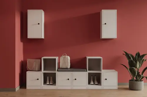 Stepora 6 Kapaklı Puflu Ayakkabılık Konsol Modüler Giriş Holü Seti