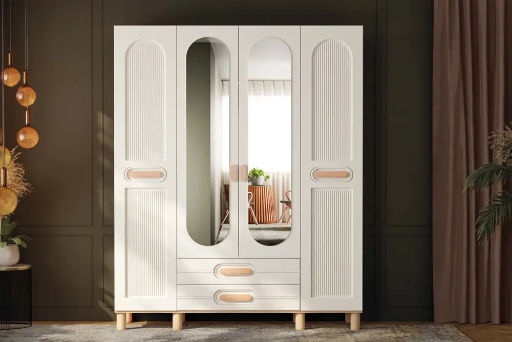 Zümrüt %100 Mdf Gardırop, Aytaşı, 4 Kapaklı