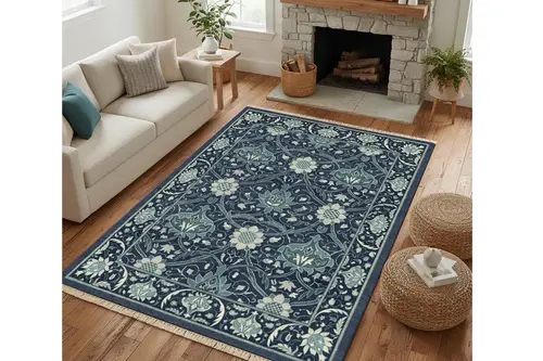 Okyanus Çiçekleri Dokuma Taban Halı, 574 Yng 80X150 Cm