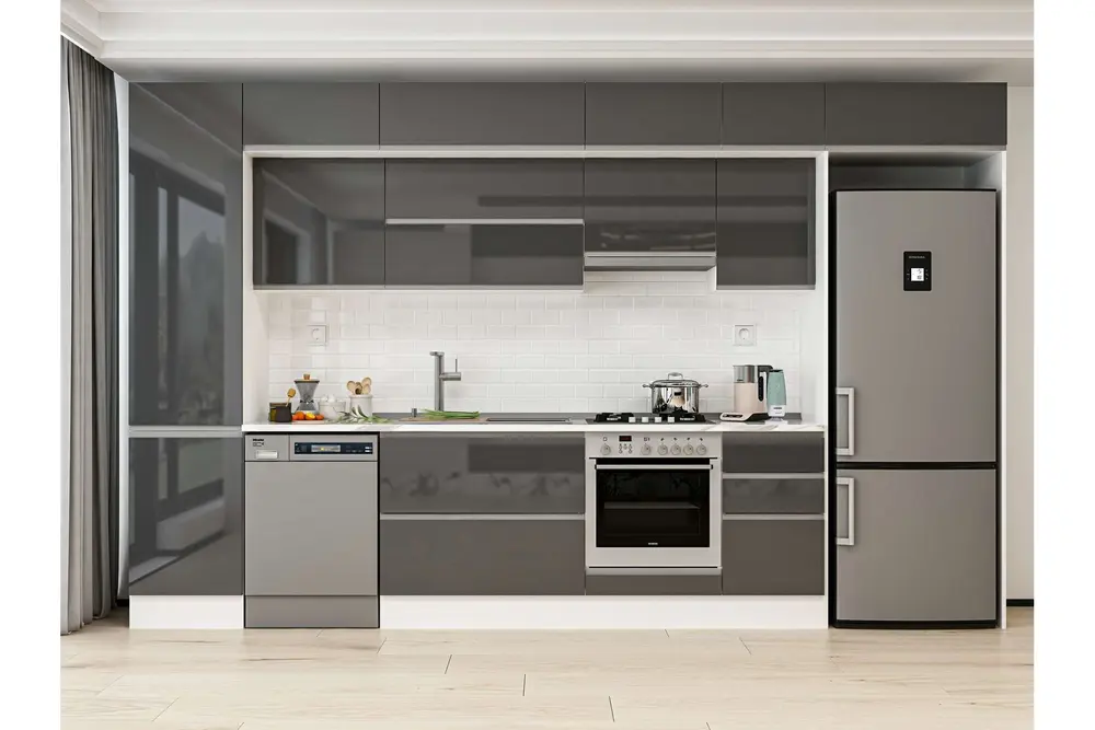Alvinka 375X240 Cm Mutfak Dolabı, Mbb E80B50S45 1 Antrasit Suntalam