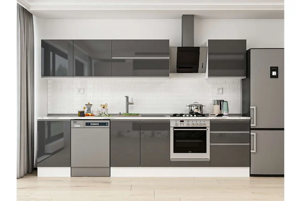 Alvinka 320X210 Cm Mutfak Dolabı, M E90S50S60 2 Antrasit Suntalam