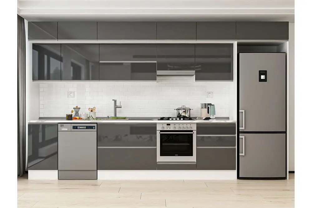 Alvinka 385X240 Cm Mutfak Dolabı, Mb E80S45S60 1 Antrasit Suntalam