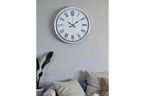 White Prime Roma Rakamlı Metal Duvar Saati 40 Cm
