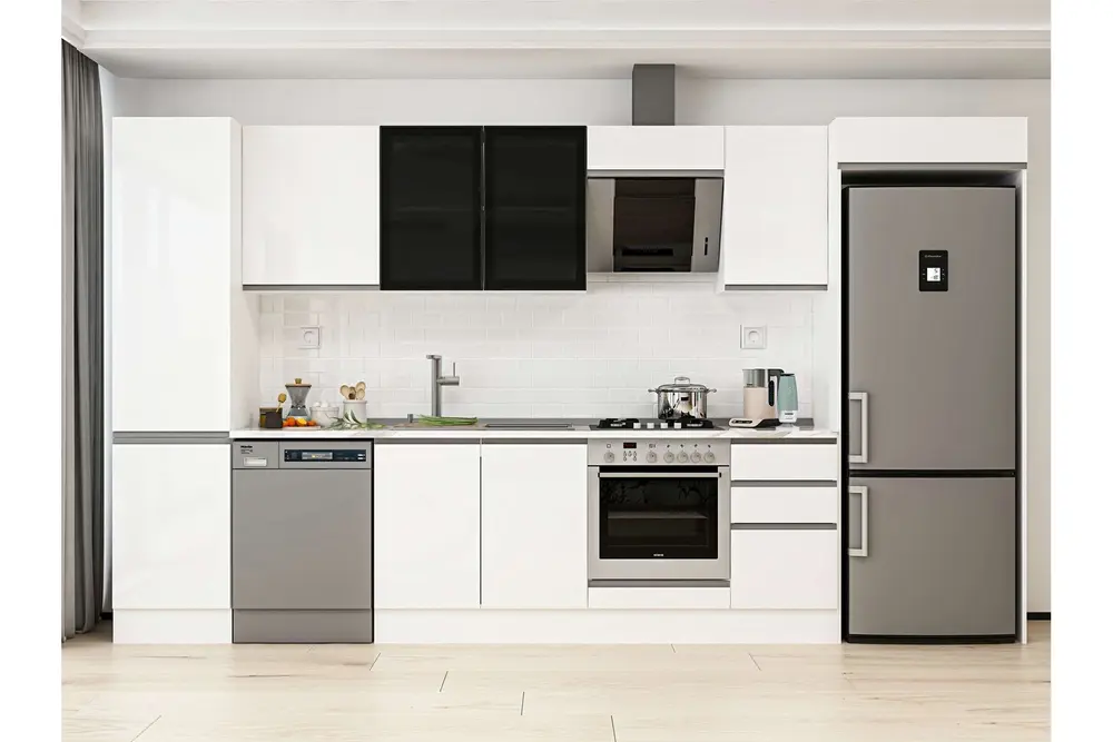Alvinka 385X222 Cm Mutfak Dolabı, Mbb E90B50S45 3 Beyaz Suntalam