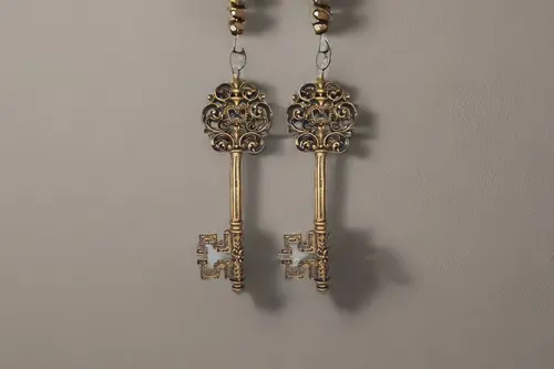 Anahtar İkili Duvar Süsü, Gold Eskitme