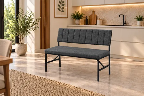 Melody 2 Kişilik Sırtlı Bench, Füme, 90 Cm