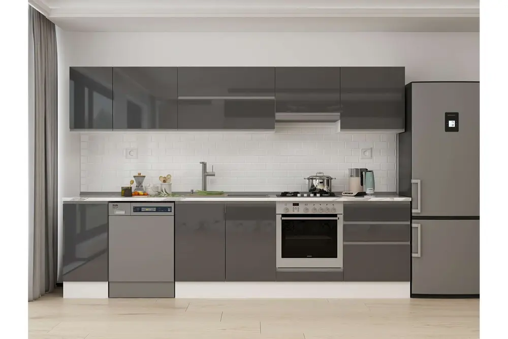 Alvinka 310X210 Cm Mutfak Dolabı, M E90S40S60 1 Antrasit Suntalam
