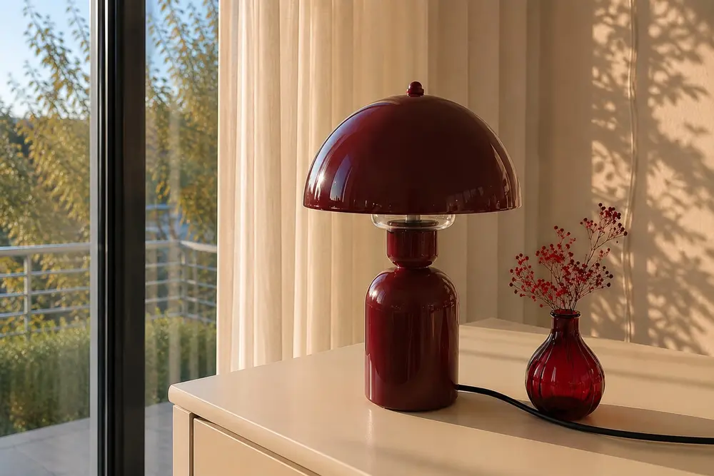 Evlight Elit Abajur, Bordo, 35 Cm