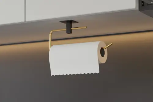 Bino Yapışkanlı Tasarımkağıt Havluluk Peçetelik, Gold, Paslanmaz Çelik