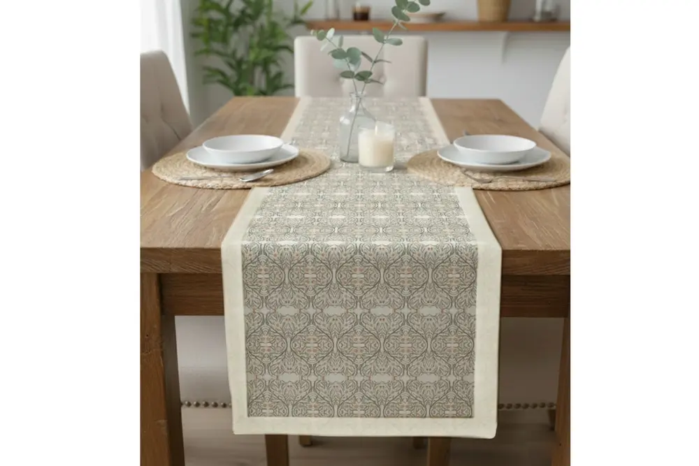 Sanat Dokusu Pamuklu Masa Runner, 0052 50X150