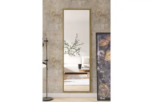 Marsah Home Metal Çerçeveli Diktörtgen Ayna, Gold, 60X180