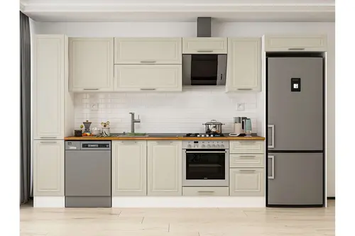 Alvinka 375X222 Cm Klasik Mebran Mutfak Dolabı, Mbb E90B40S45 2 Mebran Kumtaşı Suntalam