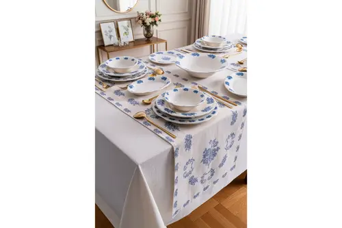 Flowers Blue Yemek Takımı 24 Parça 6 Kişilik