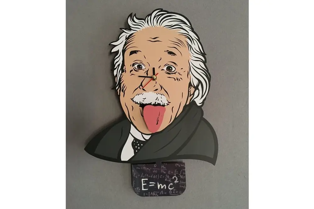 Mc2 Albert Einstein Dekoratif Sarkaçlı Duvar Saati