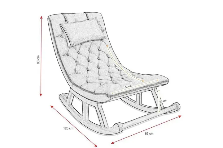 Miskin Sallanan Sandalye, Acı Kahve, Ahşap, Naturel