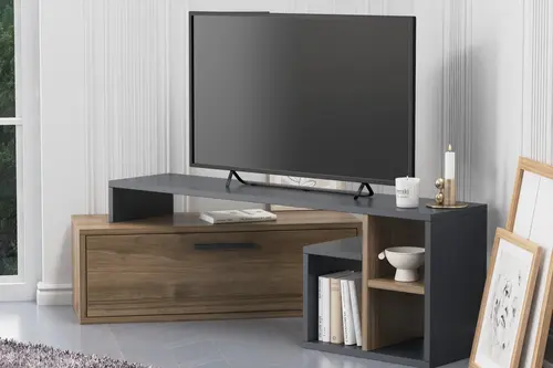 Lagomood Karamel Tv Sehpası, Antrasit Ceviz