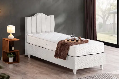 Trend Baza Başlık Ve Letto Yatak Seti, Beyaz, 90X190