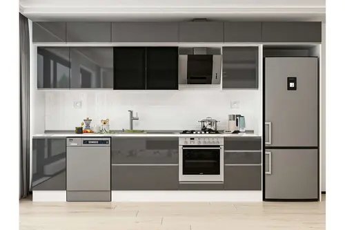 Alvinka 385X240 Cm Mutfak Dolabı, Mb E90S45S50 3 Antrasit Suntalam