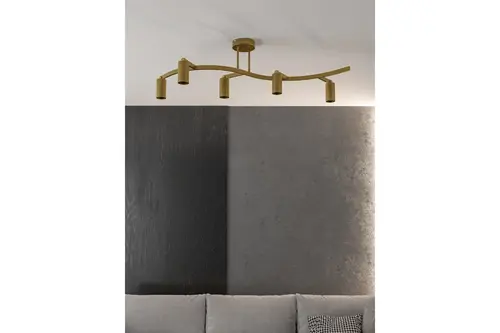 Solvia Beşli Spot Avize, Eskitme Metal, Silindir