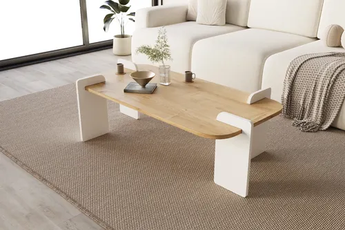 Leapiri Orta Sehpa Modern Beyaz Natural