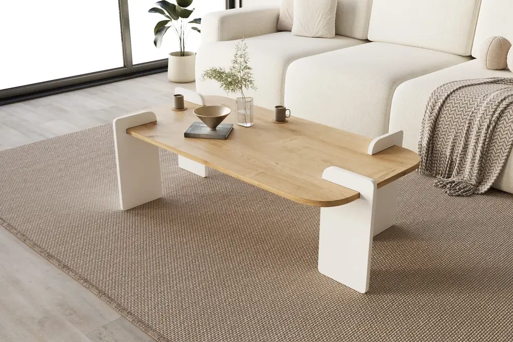 Leapiri Orta Sehpa Modern Beyaz Natural