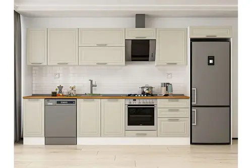 Alvinka 380X222 Cm Klasik Mebran Mutfak Dolabı, Mb E80S40S60 2 Mebran Kumtaşı Suntalam