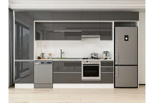 Alvinka 390X240 Cm Mutfak Dolabı, Mbb E90B60S40 1 Antrasit Suntalam