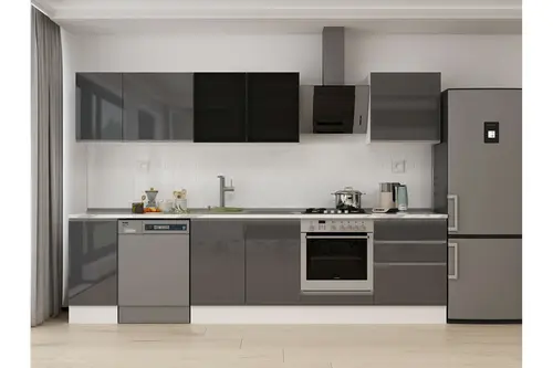 Alvinka 310X210 Cm Mutfak Dolabı, M E90S40S60 3 Antrasit Suntalam