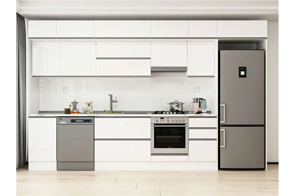 Alvinka 370X240 Cm Mutfak Dolabı, Mb E80S45S45 1 Beyaz Suntalam