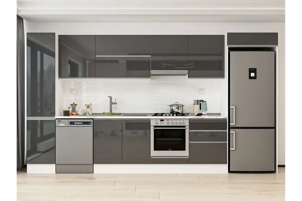 Alvinka 385X222 Cm Mutfak Dolabı, Mbb E80B45S60 1 Antrasit Suntalam