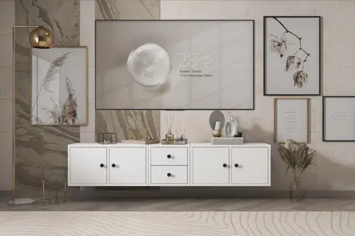 Leron Dört Kapaklı Iki Çekmeceli Tv Ünitesi Beyaz 160 Cm Tv 1323 Ç