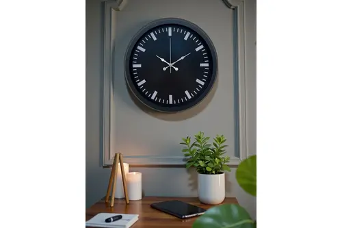 Black Baseline Metal Duvar Saati 40 Cm