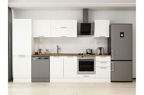 Alvinka 320X210 Cm Klasik Mebran Mutfak Dolabı, Mb E90B60S50 2 Mebran Beyaz Suntalam