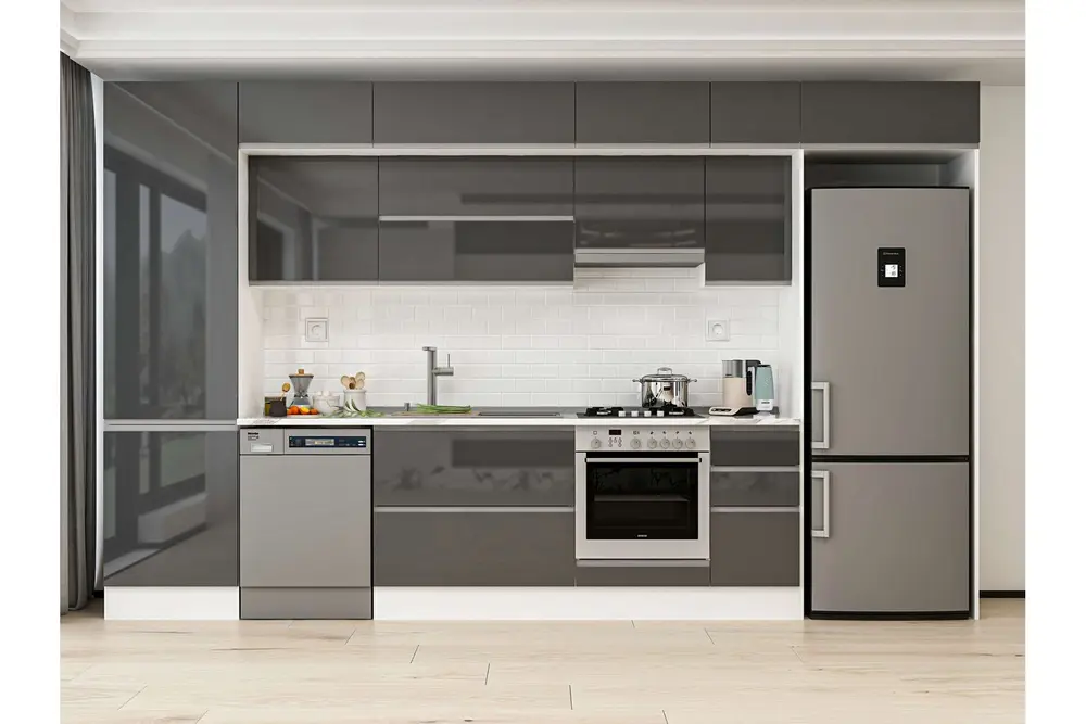 Alvinka 380X240 Cm Mutfak Dolabı, Mbb E80B60S40 1 Antrasit Suntalam