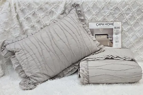 Çapa Home Milano Yatak Örtüsü, Tek Kişilik, Vizon