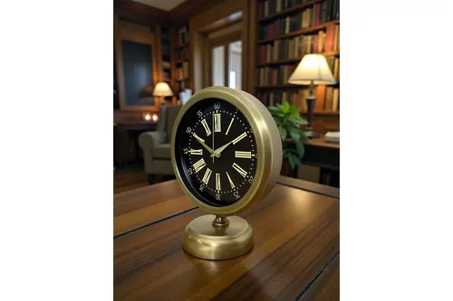 Time Art Eskitme Metal Masa Saati 25X20 Cm