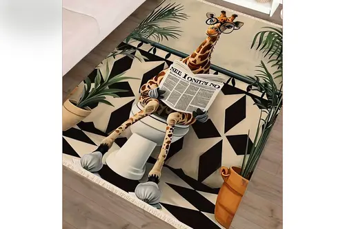 Giraffe Baskılı Dokuma Taban Halı, 188 Yng, 80X150 Cm