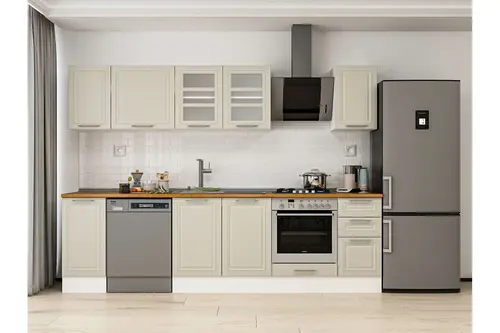 Alvinka 290X210 Cm Klasik Mebran Mutfak Dolabı, M E90S40S40 3 Mebran Kumtaşı Suntalam