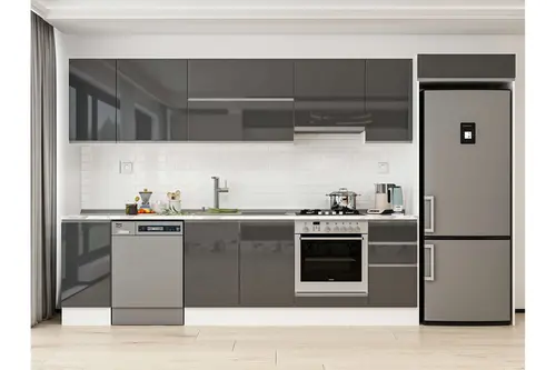 Alvinka 360X222 Cm Mutfak Dolabı, Mb E80S40S40 1 Antrasit Suntalam