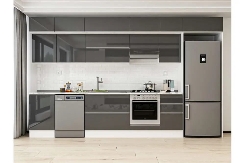 Alvinka 385X240 Cm Mutfak Dolabı, Mb E90S50S45 1 Antrasit Suntalam