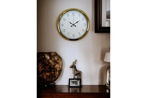 Elegance Gold Metal Dekoratif Tasarım Duvar Saati 40 Cm