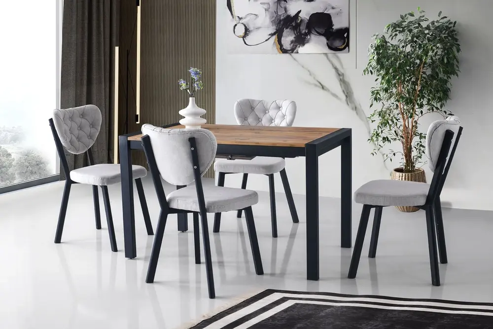 Lato Masa Ve Rivone Sandalye Takımı, Atlantik Çam, 120X74